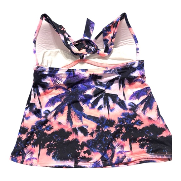 Sunseeker two piece swimsuit US 8 EUR 36 purple pink ombré Palm Trees - Picture 7 of 8